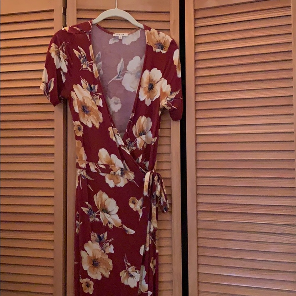 floral wrap dress